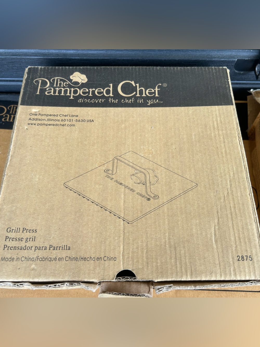 Pampered Chef Grill Press - Black and Silver